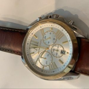 Michael Kors Two Tone Bradshaw Watch leather